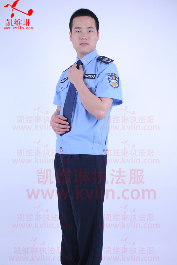 安全监察制服男士夏装短袖衬衣大图
